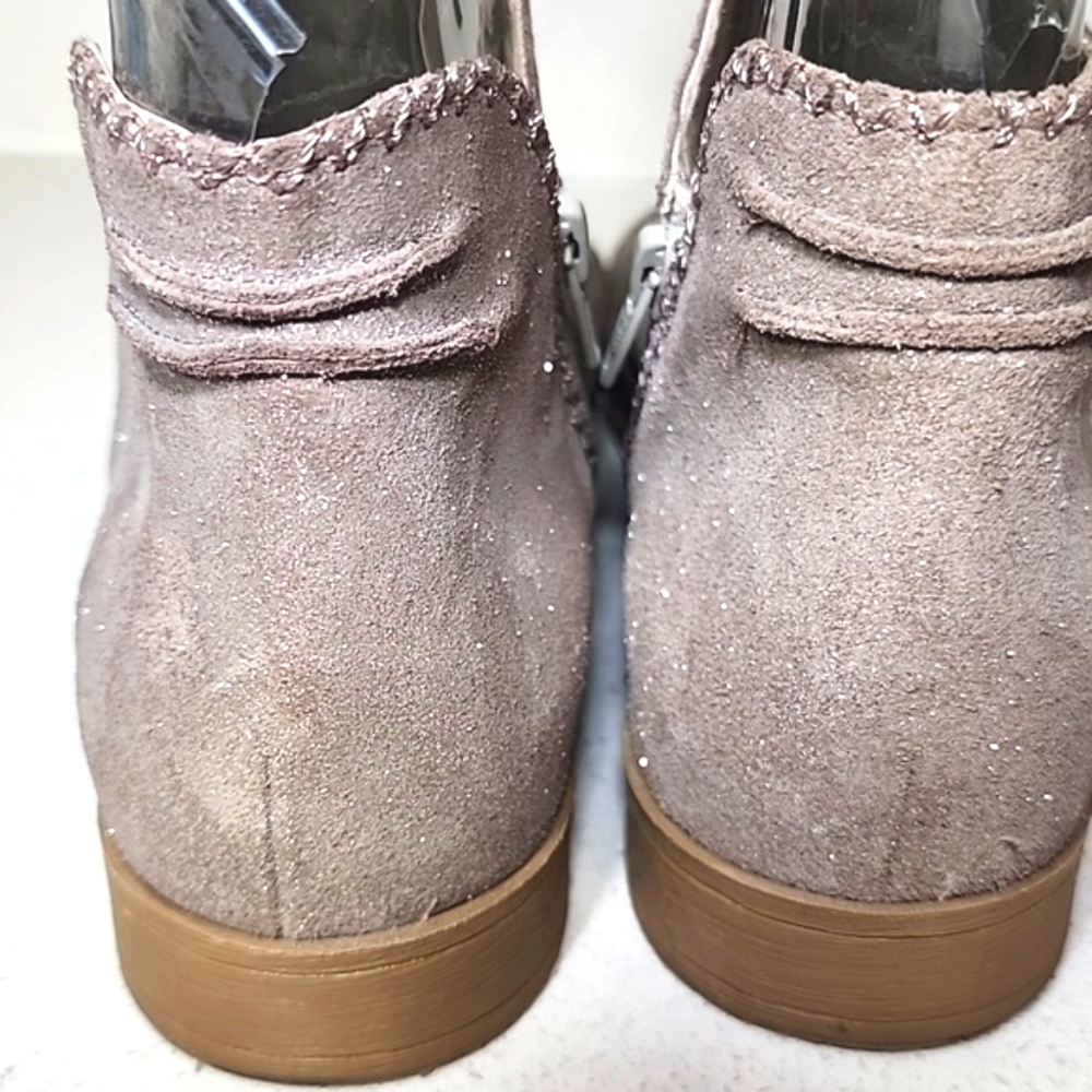 Cool By Coolway Metallic Flats Peep-Toe Sandals Size 9 Leather Made In Spain - Picture 5 of 9